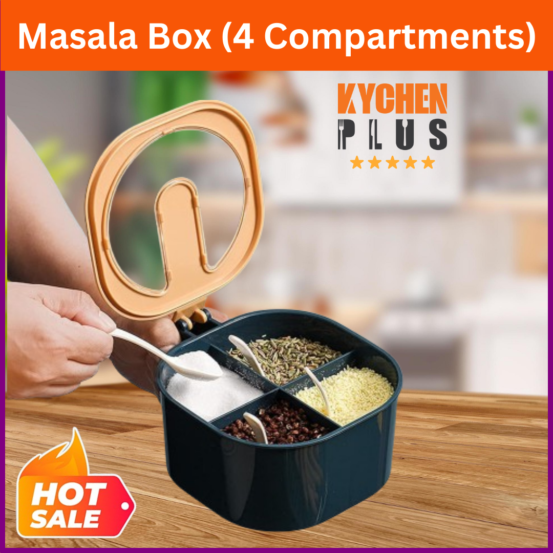 4 In 1 Partition Kitchen Seasoning Box Masala