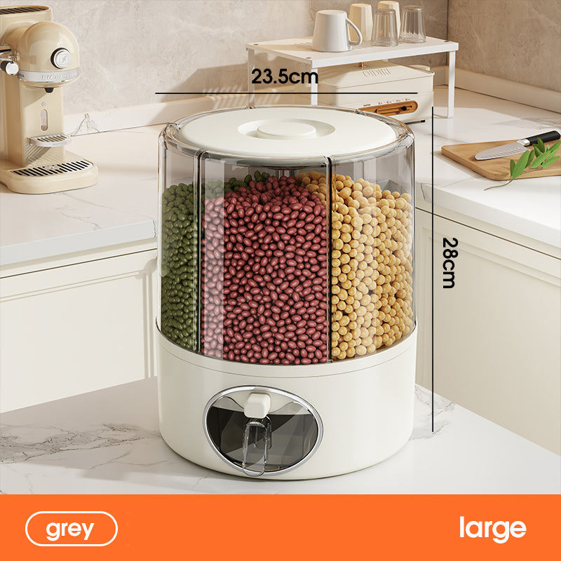 Wannuo 6 Compartments Transparent Plastic Rice Storage