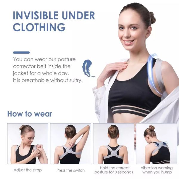 Adjustable Spine Back Support Posture Sensor Belt Chargeable best Selling🏃♀️