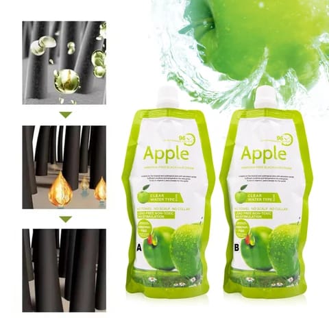 Apple Ammonia-free 2 In1 Black Hair Cream,100% Organic Black Hair Dye🍏