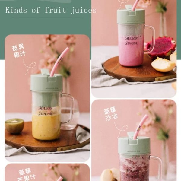 Portable Mini Juicer Blender With Straw Cup🍓🥑