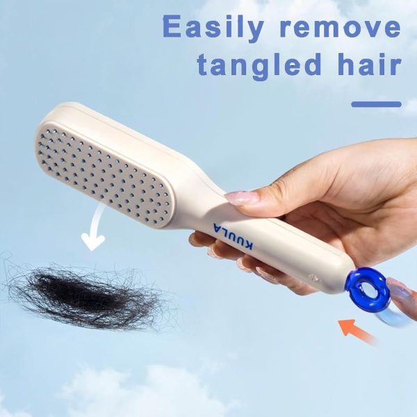 Self Cleaning Hair Brush, One-click Cleaning Telescopic Hair Comb😩