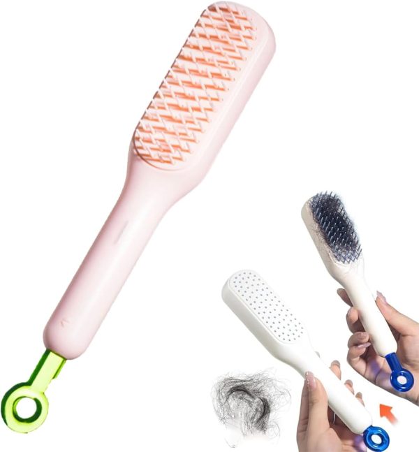 Self Cleaning Hair Brush, One-click Cleaning Telescopic Hair Comb😩