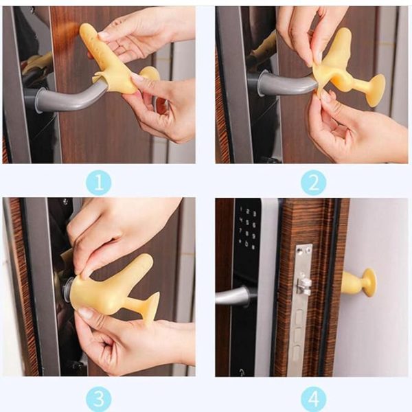 Silicone Room Door Handle Stop Guard Protective Door Knob Cover🚪✨PACK OF 4
